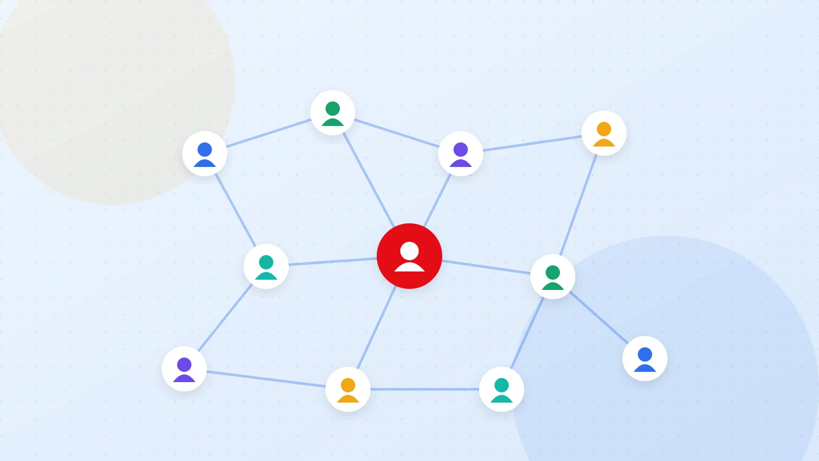 Illustration of person icons connected by lines forming a network