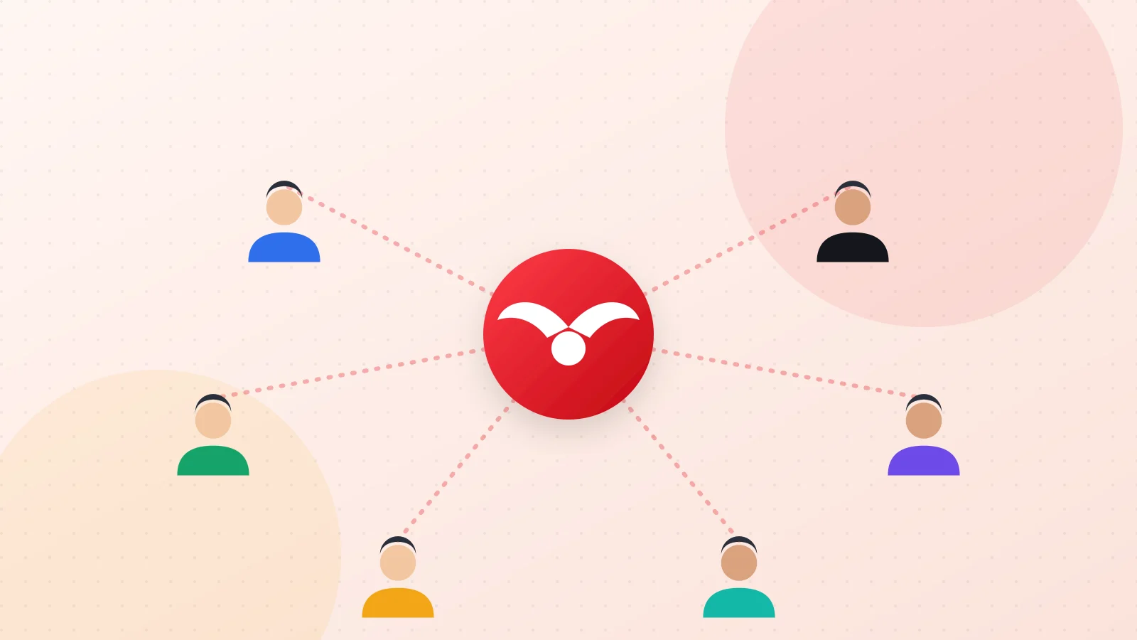 Birbirine bağlı yatırımcı simgelerinden oluşan bir ağın ortasındaki girişim illüstrasyonu