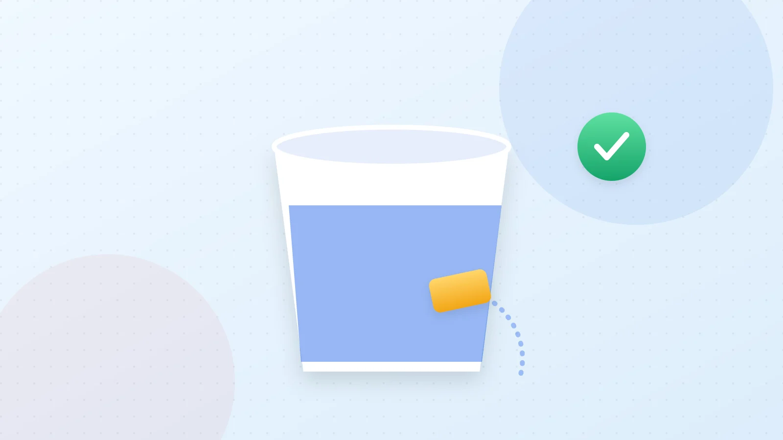 Illustration of a leaking bucket being patched to stop losing water