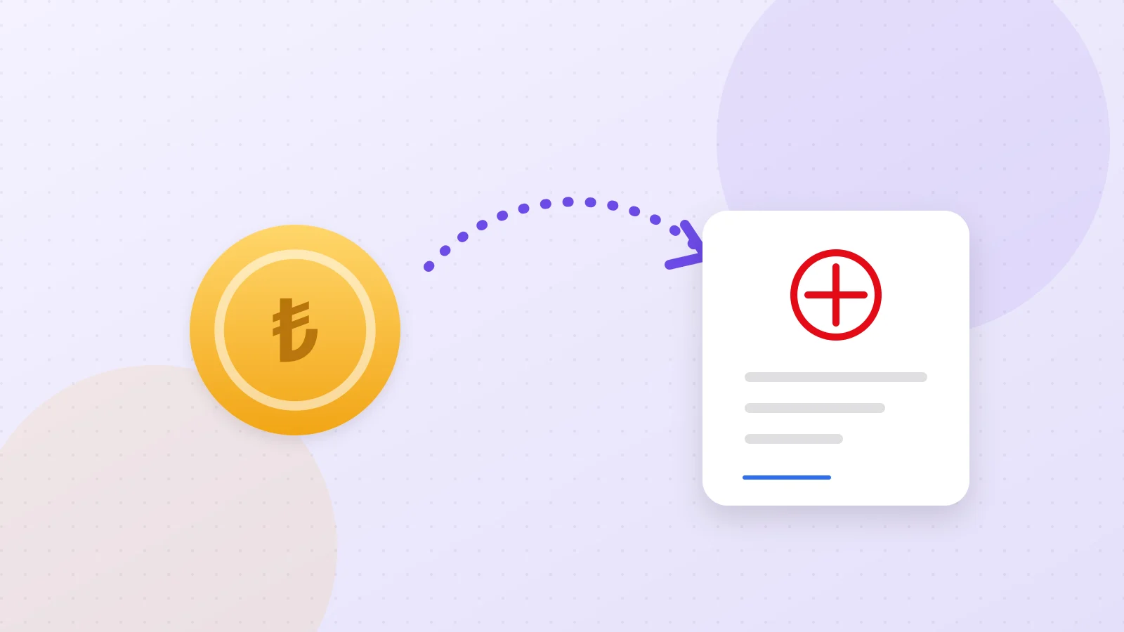 Illustration of a coin turning into a share certificate along a curved arrow