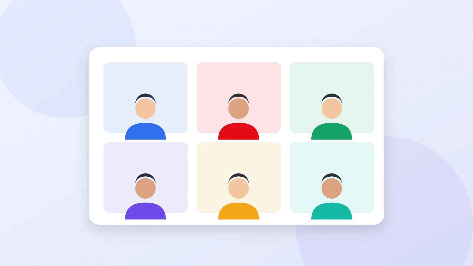 Illustration of an online meeting with team members connected from different cities