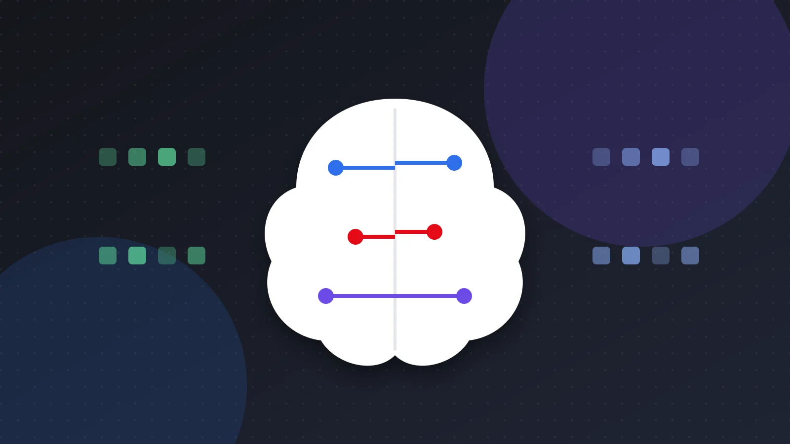 Illustration of a brain made of circuit lines with flowing data